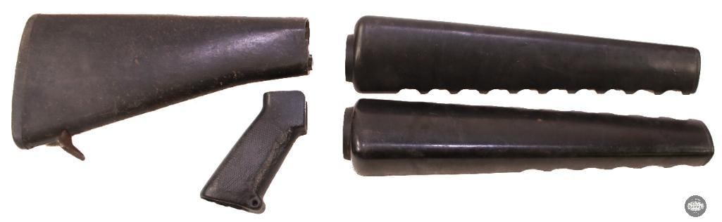 Set of Original M16A1 Furniture - Grip, Stock, & Triangle Handguards: Set of Original M16A1 Furniture - Grip, Stock, & Triangle Handguards THIS ITEM IS AS PICTURED WITH NO FURTHER ATTACHMENTS. ALL SALES ARE FINAL. PLEASE REFER TO THE AUCTION DESCRIPTION, LOT