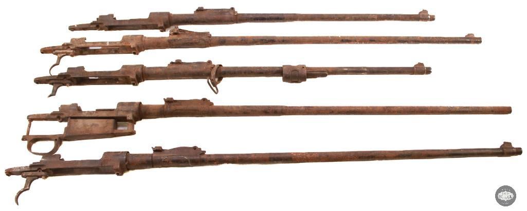 Lot of 5 Mauser Barreled Actions - FFL Required: Lot of 5 Mauser Barreled Actions - FFL Required good for parts, wall hangers, or restoration projects SN: 112288 17391 57202 KA66767 440 THIS ITEM IS AS PICTURED WITH NO FURTHER ATTACHMENTS.