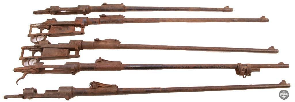 Lot of 5 Mauser Barreled Actions - FFL Required: Lot of 5 Mauser Barreled Actions - FFL Required Good for Parts, wall hangers, or restoration projects. SN: 12904 129599 7049 7265 66339 THIS ITEM IS AS PICTURED WITH NO FURTHER ATTACHMENTS.
