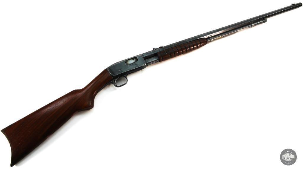 Remington 12C 22 Cal Pump Action Rifle - FFL Required: Up for auction is a Remington 12C chambered in 22 Cal. the barrel measures in at 24 inches with a sharp reflective rifling. length of pull measures in at 13 Inches THIS ITEM IS AS PICTURED