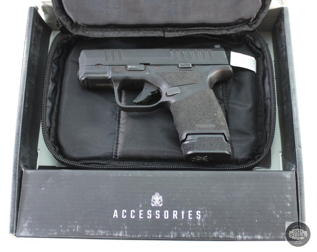 Springfield Hellcat 9mm Luger in Original Box - FFL: Springfield Hellcat 9mm Luger in original box. THIS ITEM IS AS PICTURED WITH NO FURTHER ATTACHMENTS. ALL SALES ARE FINAL. PLEASE REFER TO THE AUCTION