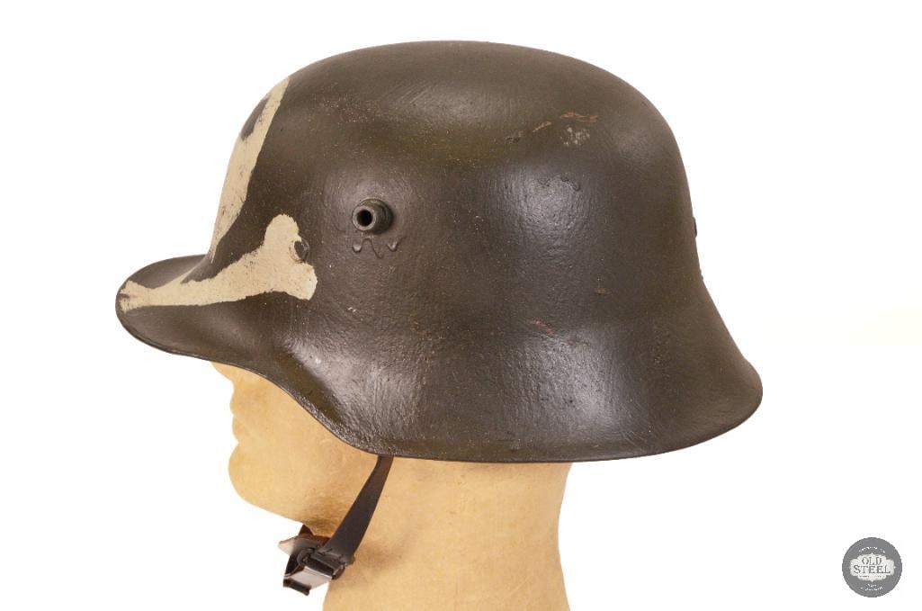 WWI German M16 Stahlhelm Totenkopf Paint - Refurbished Helmet - 6