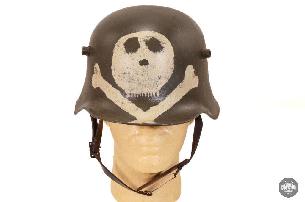 WWI German M16 Stahlhelm Totenkopf Paint - Refurbished Helmet - 7