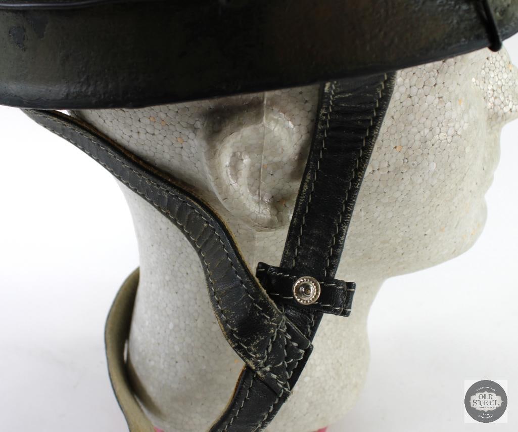 Original WW2 German M38 Paratrooper Helmet W/ Camo & Wire - Refurbished Shell - 3