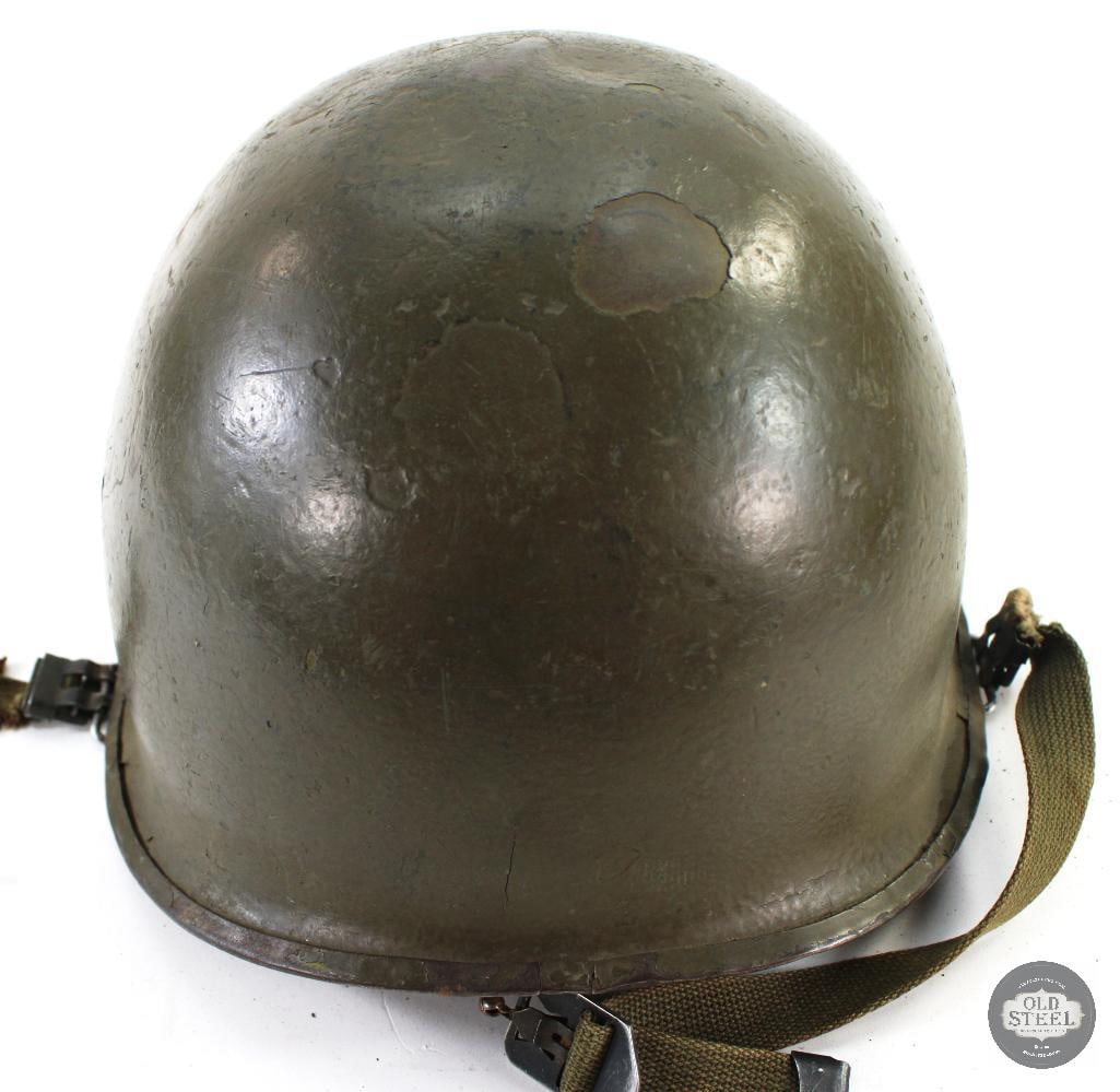 Vietnam Era U.S. M1 Steel Helmet W/ Reversible Mitchell Pattern Helmet Cover - 13