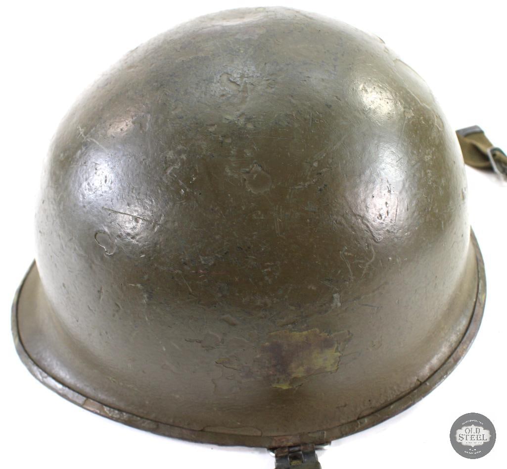 Vietnam Era U.S. M1 Steel Helmet W/ Reversible Mitchell Pattern Helmet Cover - 14