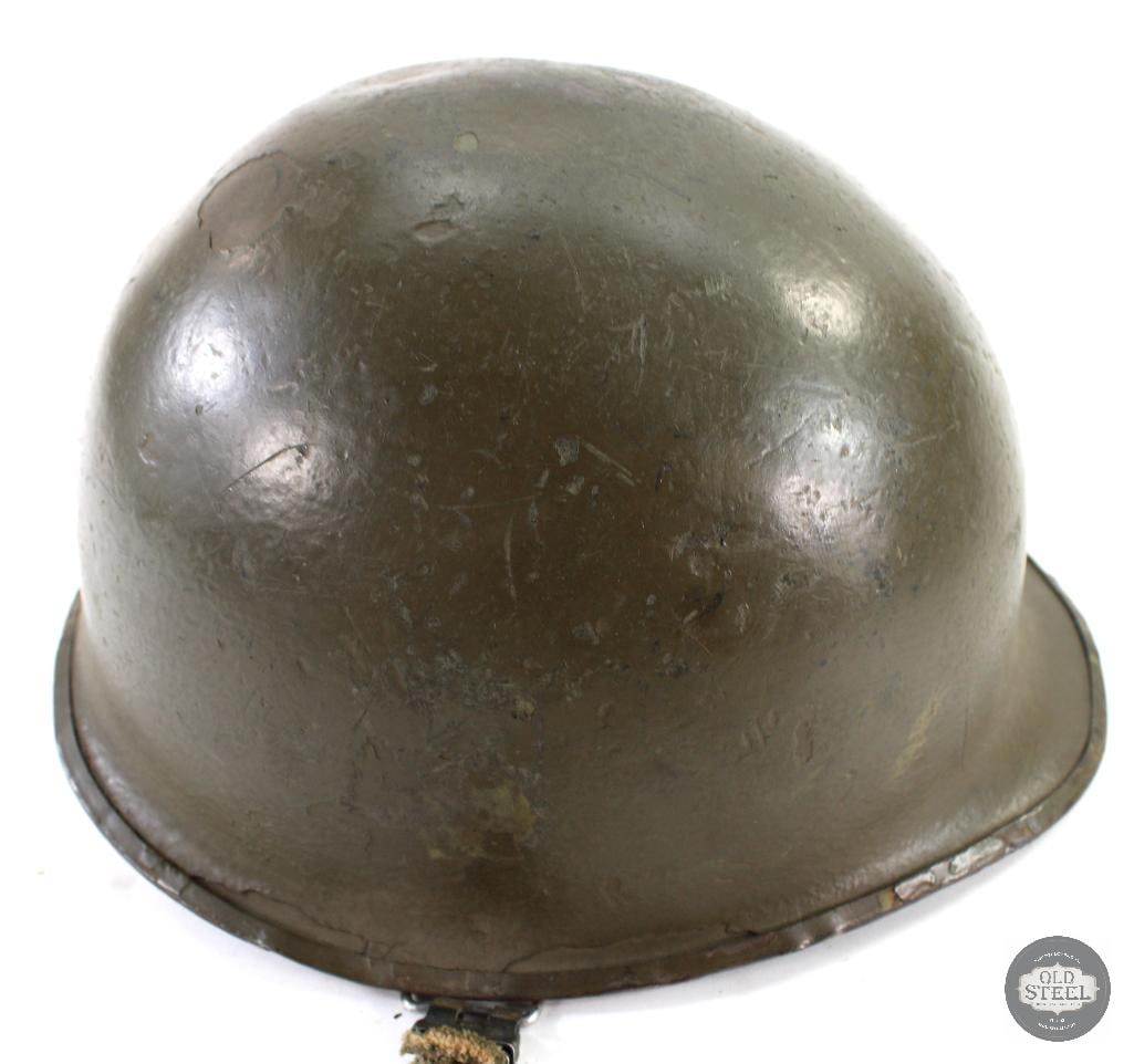 Vietnam Era U.S. M1 Steel Helmet W/ Reversible Mitchell Pattern Helmet Cover - 19