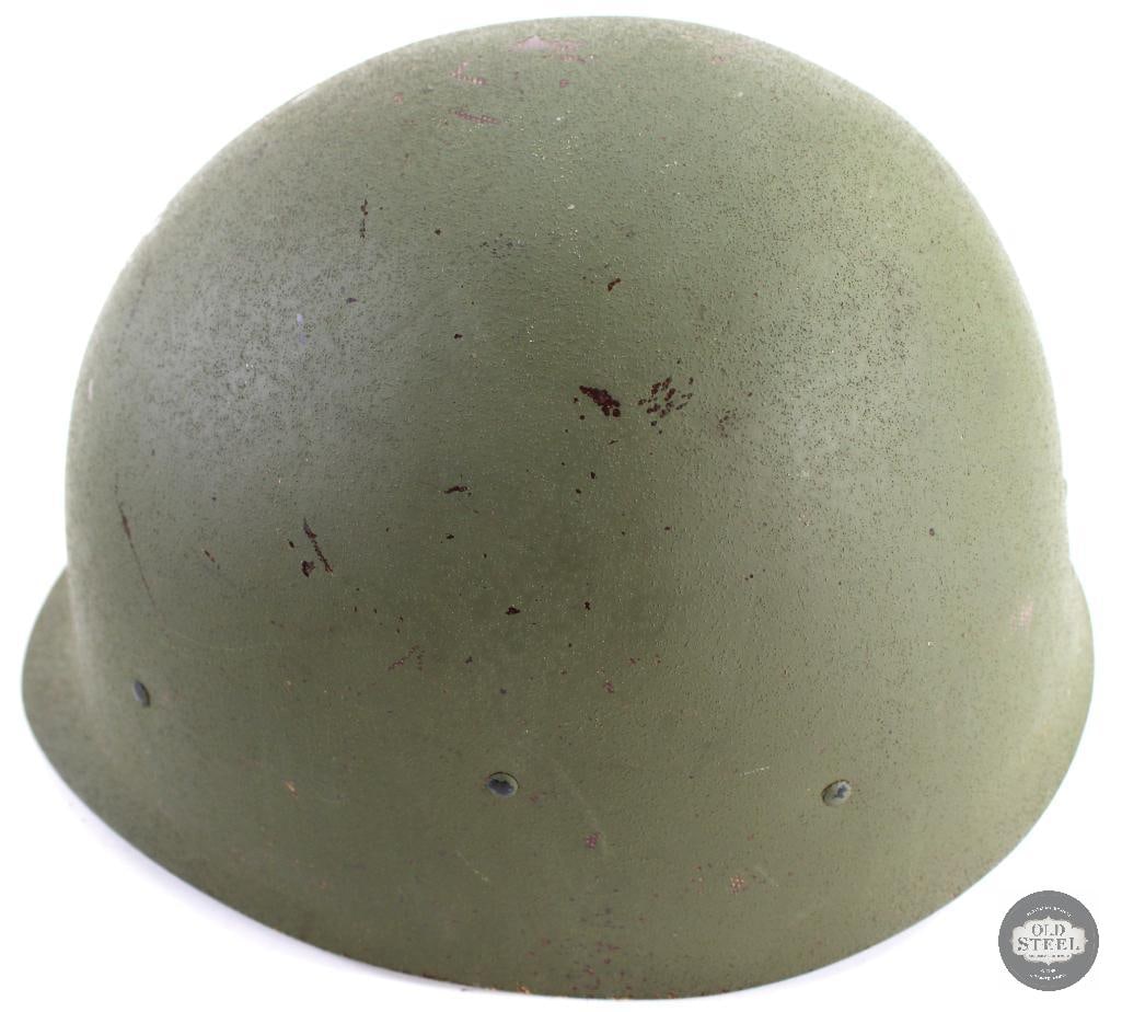 Vietnam Era U.S. M1 Steel Helmet W/ Reversible Mitchell Pattern Helmet Cover - 8