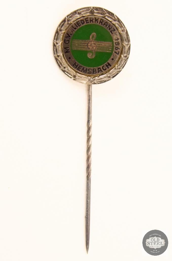 M.G.V. Liederkranz 1867 Hemsbach Music Club Ribbon Stickpin German - 2