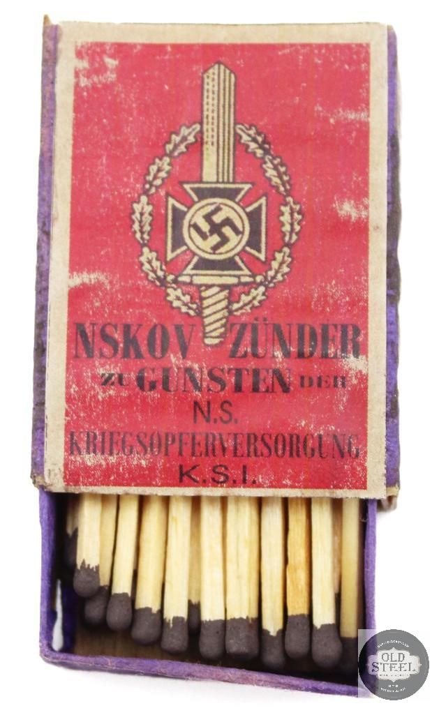 NSKOV Zunder zu Gunsten Matches - WWII German: NSKOV Zunder zu Gunsten Matches - WWII German THIS ITEM IS AS PICTURED WITH NO FURTHER ATTACHMENTS. ALL SALES ARE FINAL. PLEASE REFER TO THE AUCTION DESCRIPTION, LOT #1 DESCRIPTION AND