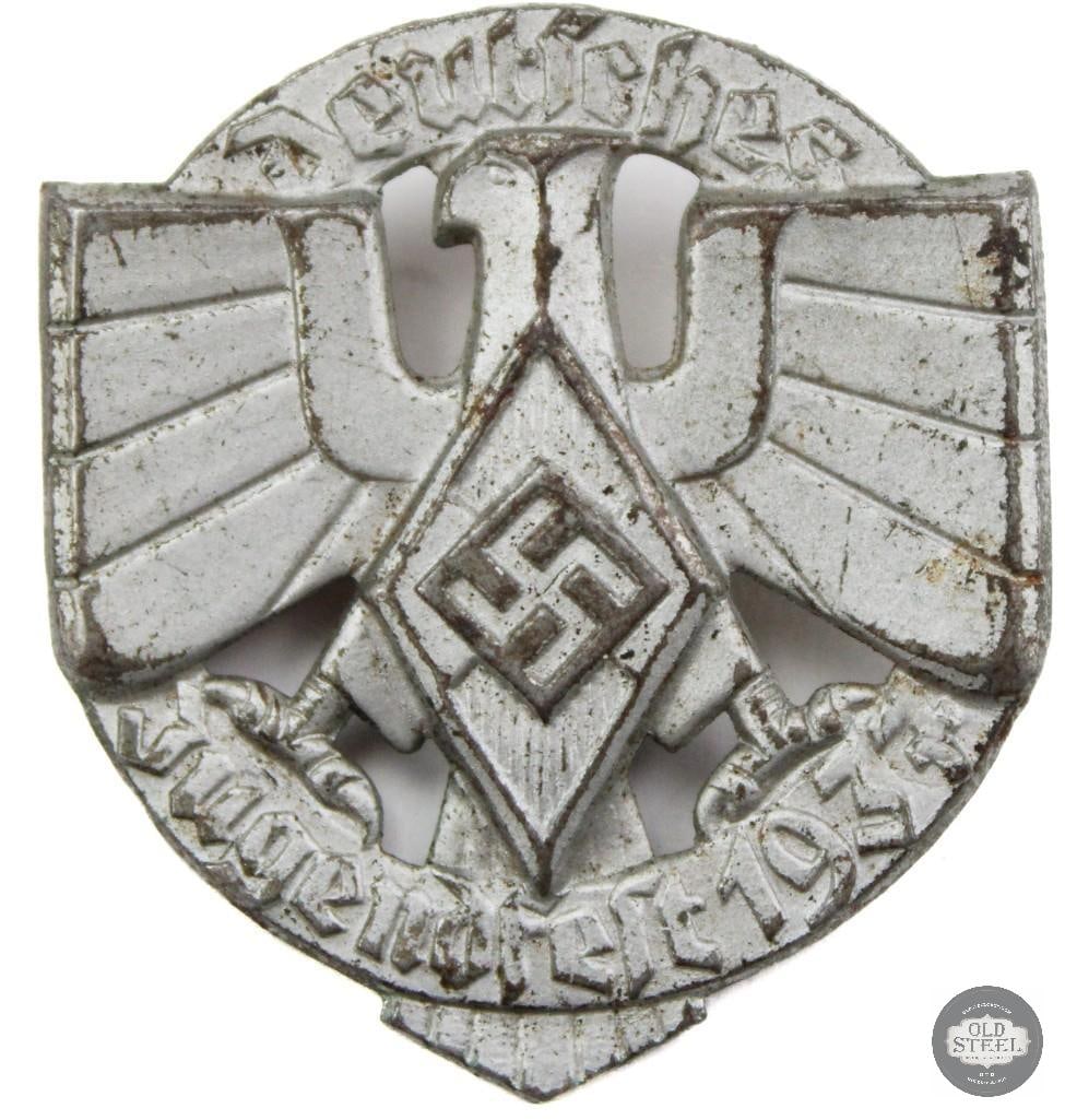 Original German WWII Tinnie Badge - 1937: Original German WWII Tinnie Badge - 1937 THIS ITEM IS AS PICTURED WITH NO FURTHER ATTACHMENTS. ALL SALES ARE FINAL. PLEASE REFER TO THE AUCTION DESCRI