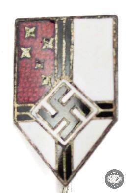 Original German Colonial Enamel Stickpin WWII: Original German Colonial Enamel Stickpin WWII THIS ITEM IS AS PICTURED WITH NO FURTHER ATTACHMENTS. ALL SALES ARE FINAL. PLEASE REFER TO THE AUCTION D