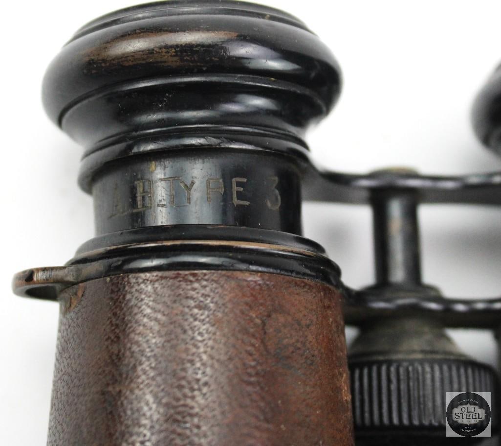 Antique French Brass/Leather Binoculars - 2