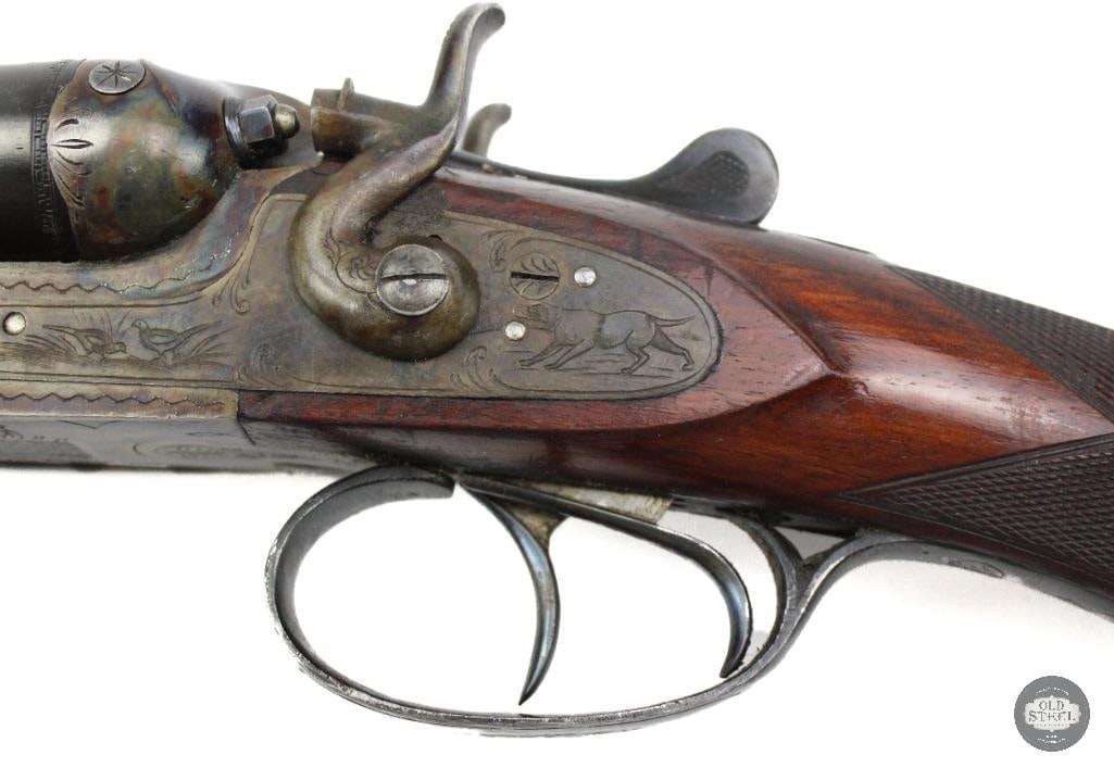Belgian Side By Side Shotgun External Hammer 12 Ga FIREARM - 14