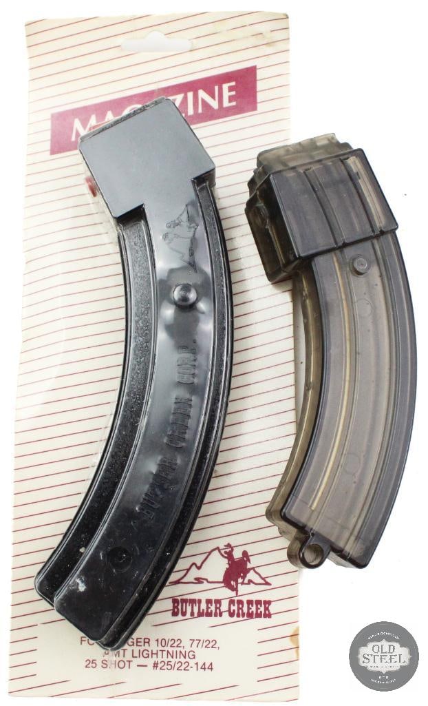 Pair of Ruger 10/22 Magazines - Butler Creek and Ram-Line: Pair of Ruger 10/22 Magazines - Butler Creek and Ram-Line THIS ITEM IS AS PICTURED WITH NO FURTHER ATTACHMENTS. ALL SALES ARE FINAL. PLEASE REFER TO THE AUCTION DESCRIPTION, LOT