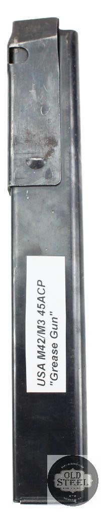 US M42/M3 Grease Gun Magazine: US M42/M3 Grease Gun Magazine THIS ITEM IS AS PICTURED WITH NO FURTHER ATTACHMENTS. ALL SALES ARE FINAL. PLEASE REFER TO THE AUCTION DESCRIPTION, LOT #1 DESCRIPTION AND TERMS OF SALE