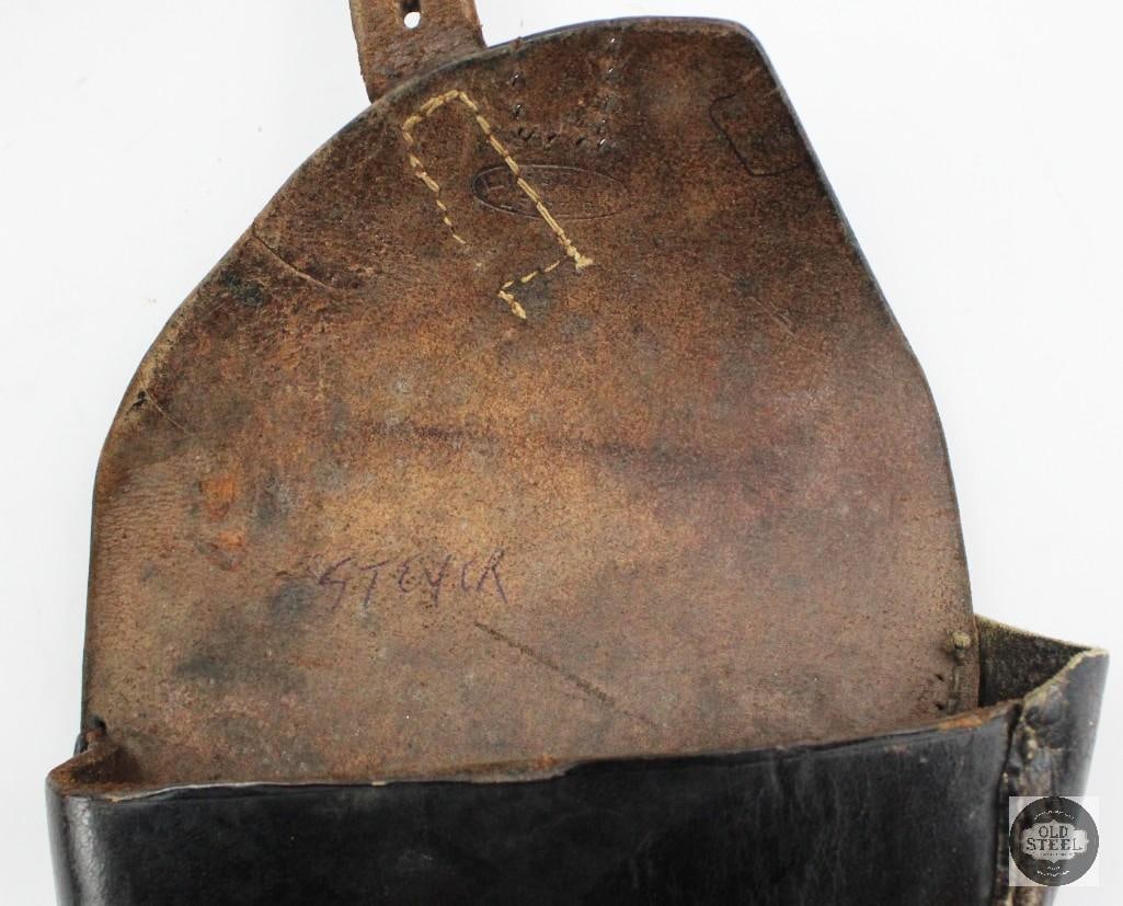 Left Handed Modified German Leather Holster - L.Erselius Leipzig - 5