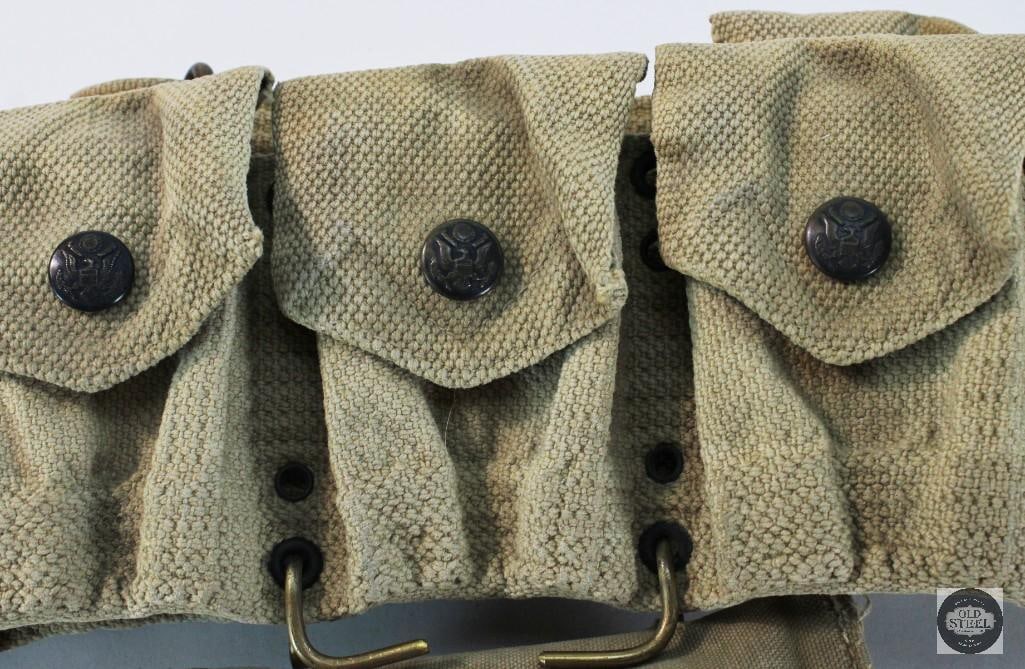 Original U.S. WW1 Era Stripper Clip Belt & First Aid Pouch - 6