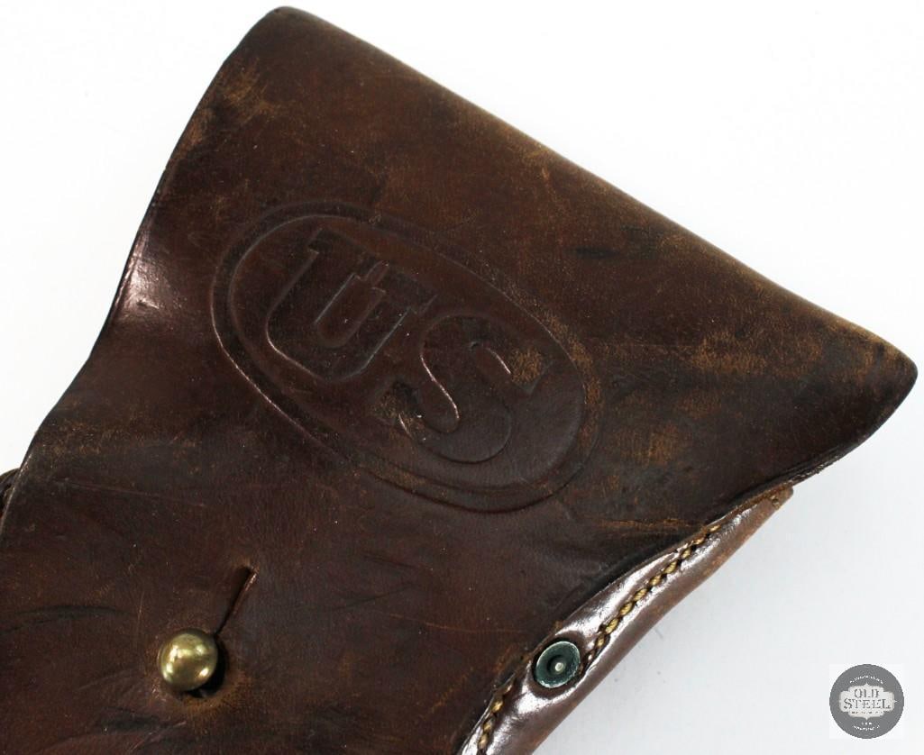 Lot of 2 Original U.S. Military Brown Leather Holsters - Perkins Cambell 1017 Marked - 3