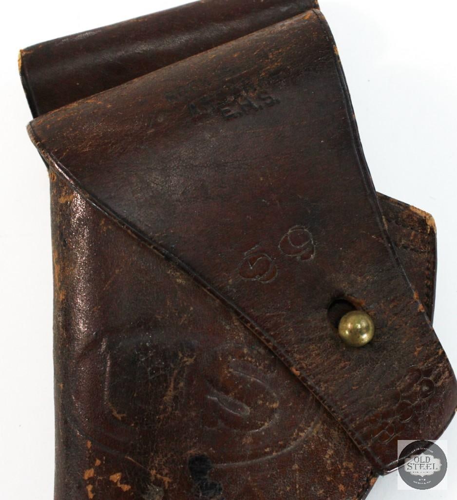 Lot of 2 Original U.S. Military Brown Leather Holsters - Perkins Cambell 1017 Marked - 5