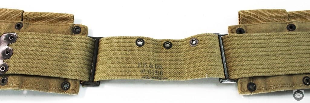 Original WW2 Era U.S. M1 Garand Belt W/ First Aid Pouch - 2