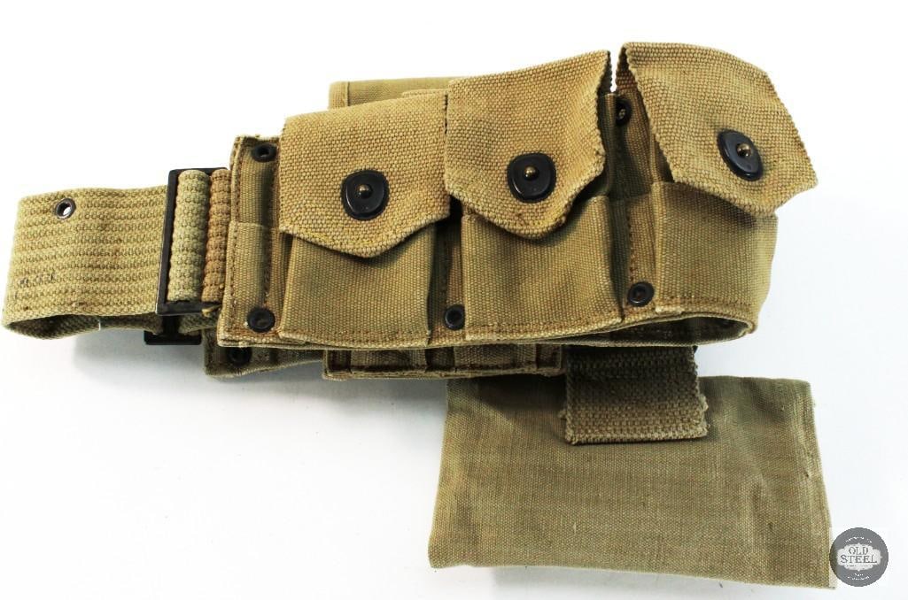 Original WW2 Era U.S. M1 Garand Belt W/ First Aid Pouch - 4