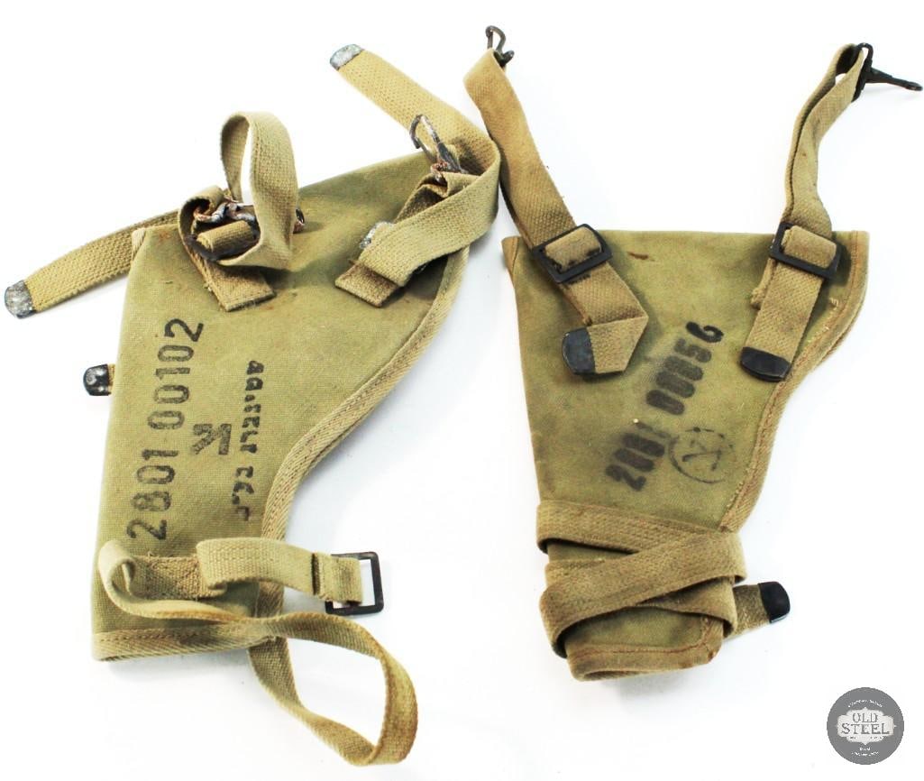 Lot of 2 Original Israeli Canvas Pistol Holsters - 2