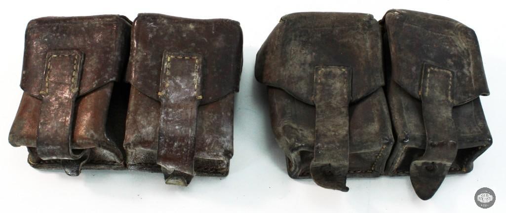 Lot of 2 Original Mauser Leather Stripper Clip Pouches - 2
