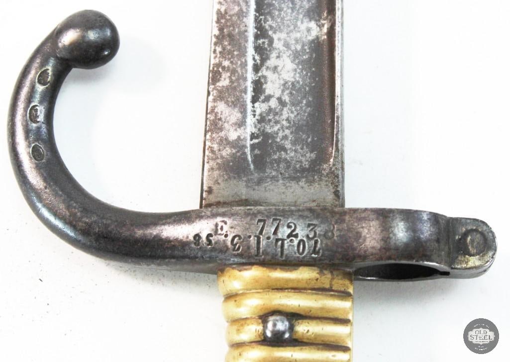 French M1868 Yataghan Sword Bayonet and Scabbard - Mfg 1869 - 2