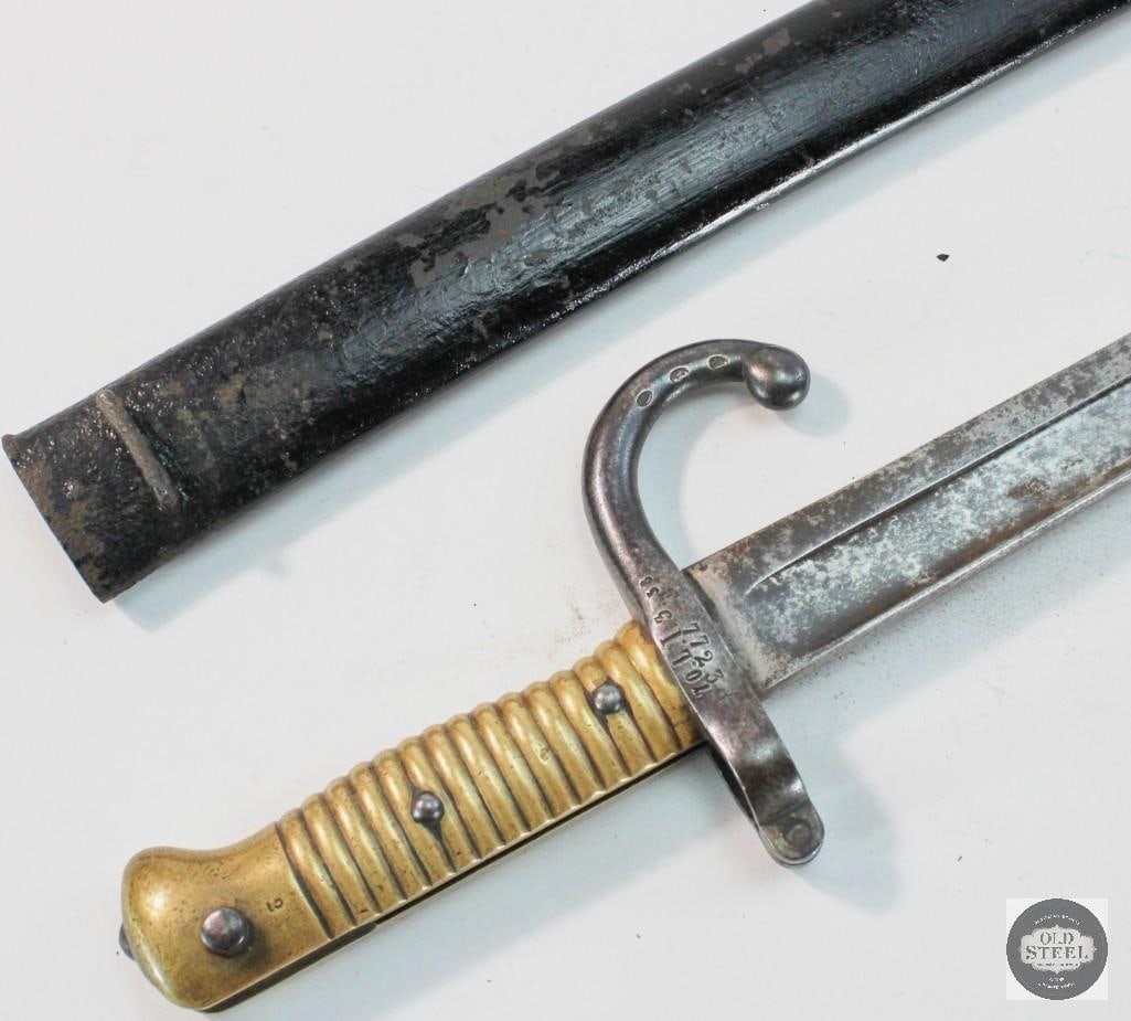French M1868 Yataghan Sword Bayonet and Scabbard - Mfg 1869 - 6