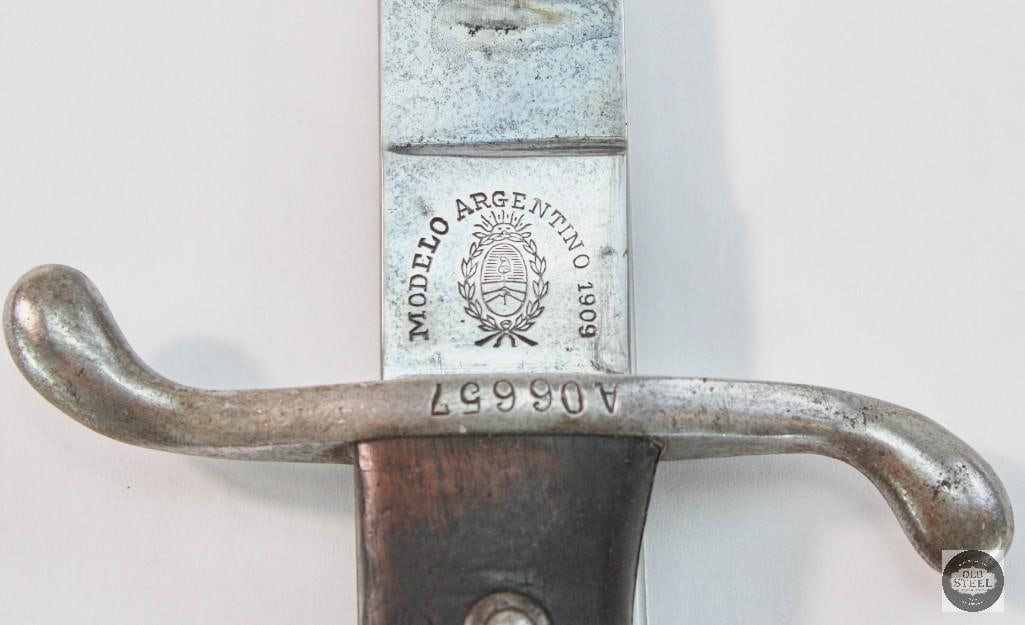 Argentine M1909 Artillery Short Sword Bolo Knife with Scabbard and Frog - 3
