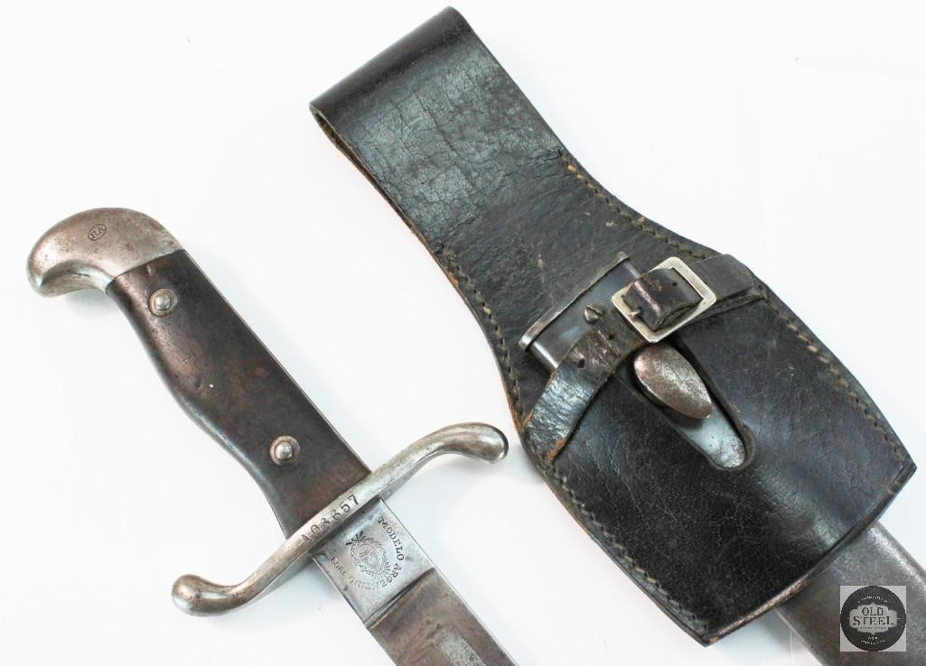 Argentine M1909 Artillery Short Sword Bolo Knife with Scabbard and Frog - 8