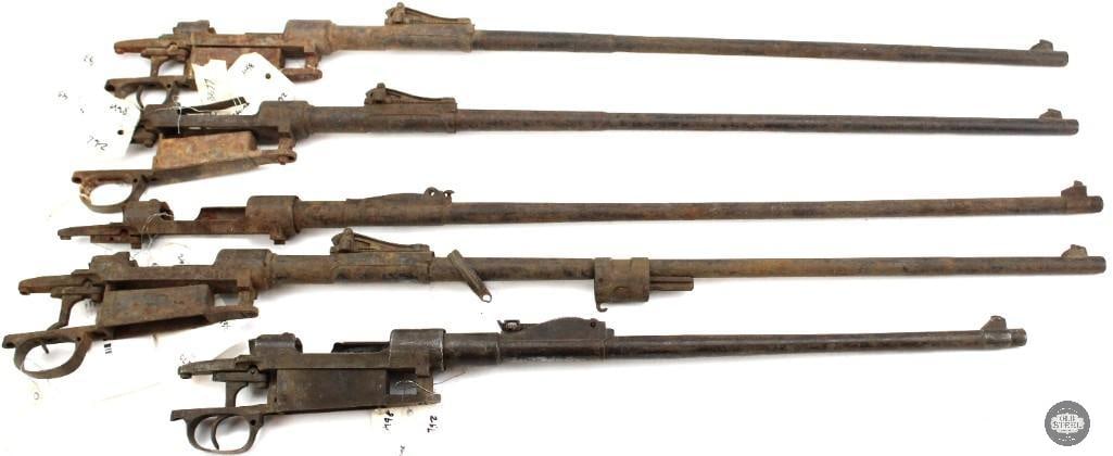 Lot of 5 Mauser Barreled Actions - FFL Required: Lot of 5 Mauser Barreled Actions - FFL Required Good for Parts, Wall Hangers, or Restoration Projects SN: 2002 7677 9707 3618 5247 THIS ITEM IS AS PICTURED WITH NO FURTHER ATTACHMENTS. ALL