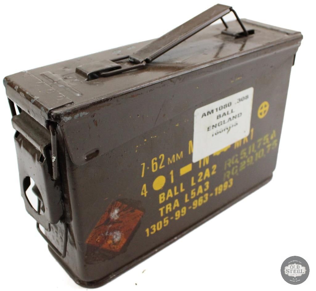 15 lbs Approx Linked .308 In British Ammo Can: Up for Auction 15 lbs Approx Linked .308 In British Ammo Can, the links are cut every 4 rounds as the spotter round has been removed THIS ITEM IS AS PICTURED WITH NO FURTHER ATTACHMENTS. ALL