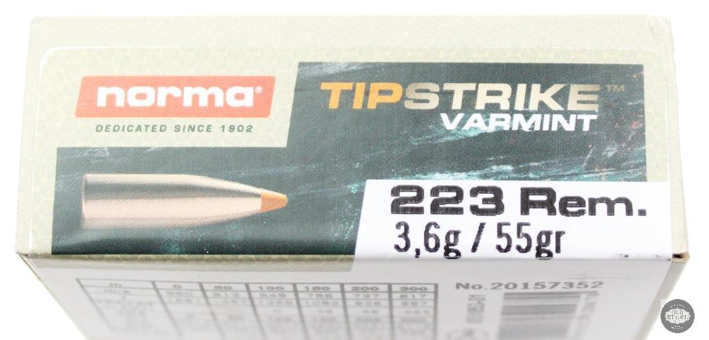 Box of Norma Tip Strike Varmint 223 REM 55gr Ammunition - 20rds - 2