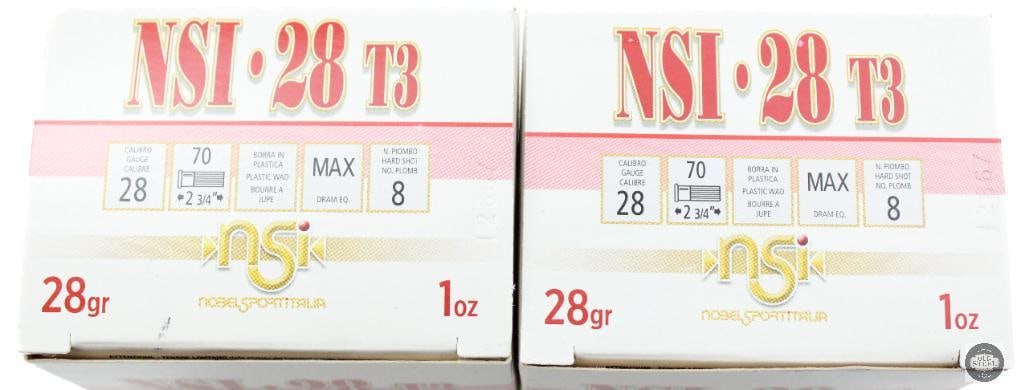 2 Boxes Nobel Sportitalia 28ga 2-3/4in Shotshell Ammunition - 50rds - 2