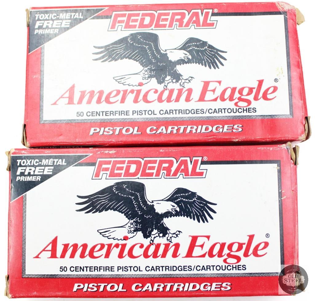 2 Boxes Federal American Eagle 40 S&W 180gr TMJ Ammunition - 100rds: 2 Boxes Federal American Eagle 40 S&W 180gr TMJ Ammunition - 100rds THIS ITEM IS AS PICTURED WITH NO FURTHER ATTACHMENTS. ALL SALES ARE FINAL. PLE