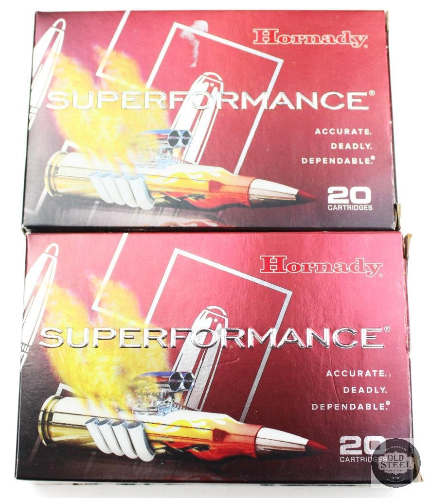 2 Boxes Hornady Superformance 30-06 SPRG 180gr SST Ammunition - 40rds: 2 Boxes Hornady Superformance 30-06 SPRG 180gr SST Ammunition - 40rds THIS ITEM IS AS PICTURED WITH NO FURTHER ATTACHMENTS. ALL SALES ARE FINAL. PLEASE REFER TO THE AUCTION DESCRIPTION, LOT