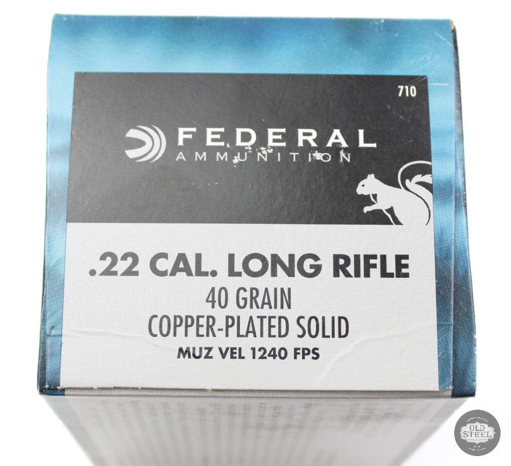 Box of Federal 22LR 40gr Copper-Plated Solid Ammunition - 500rds - 2
