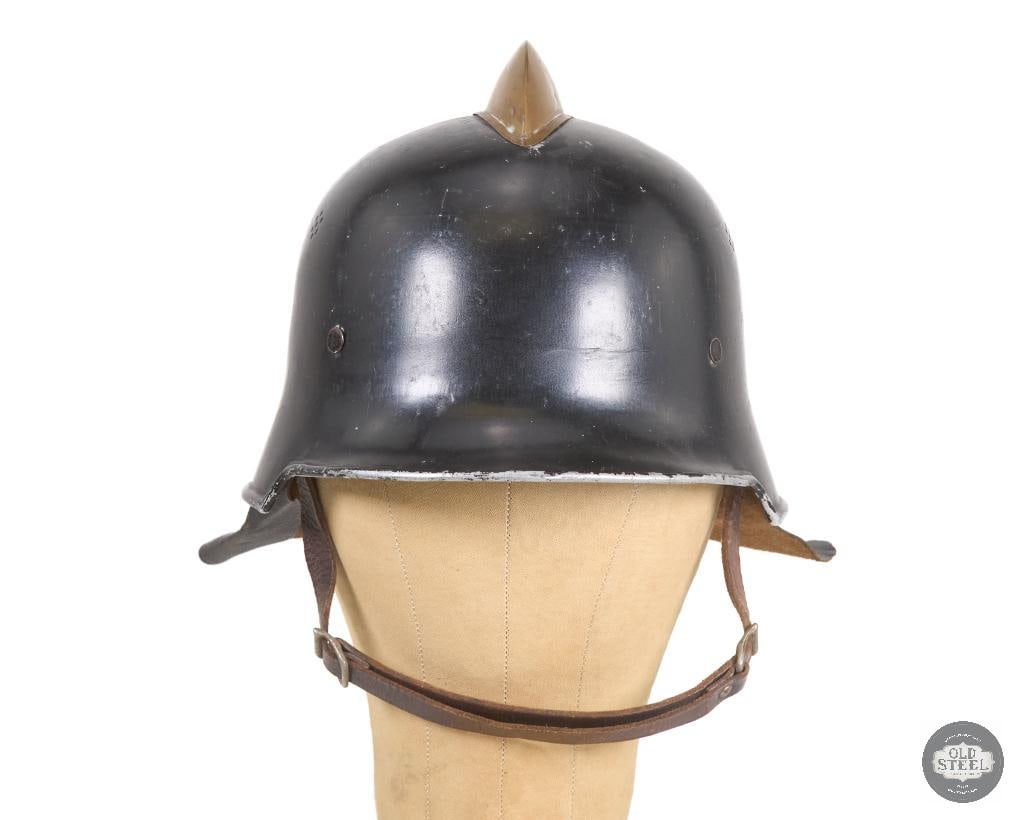 Stahlhelm Feuerschutzpolizei Model 1934 German Firefighters Helmet with Neck Cover - 2