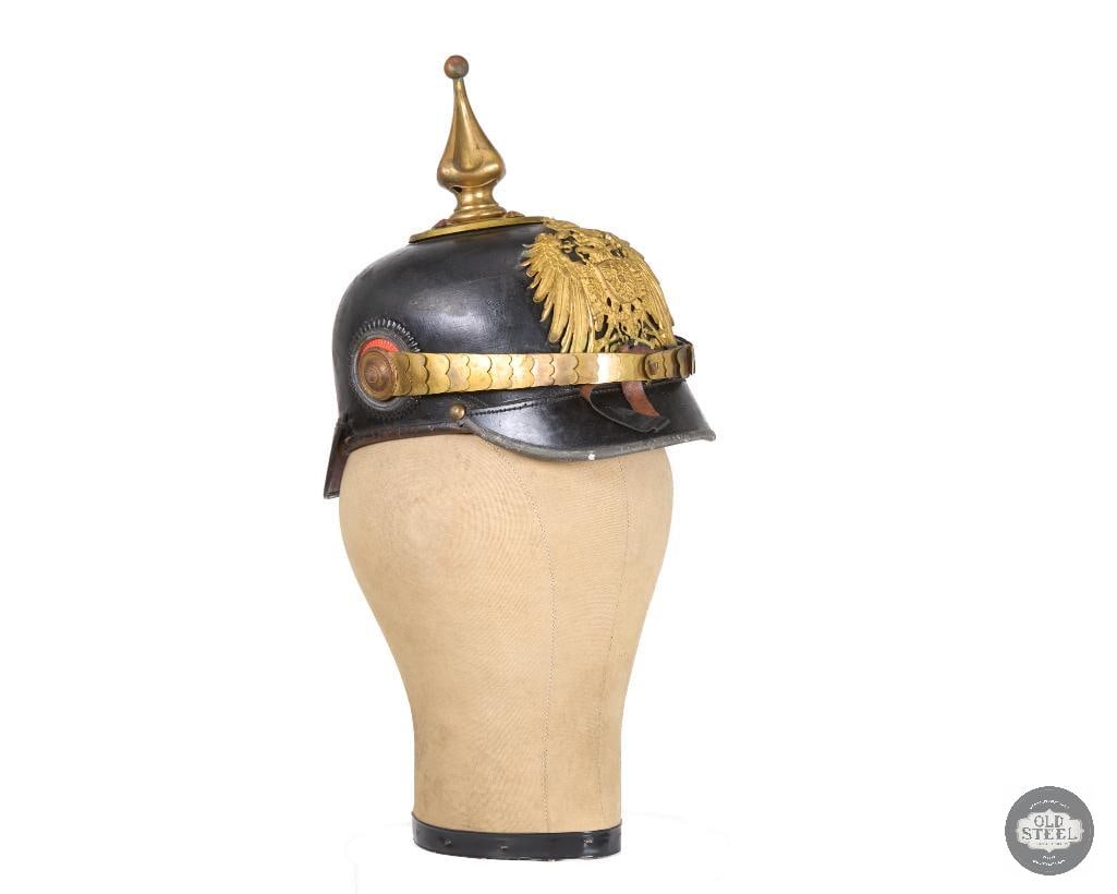 Original German WWI Prussian Officers Model 1897 Pickelhaube Spiked Helmet With Uberzug - 2