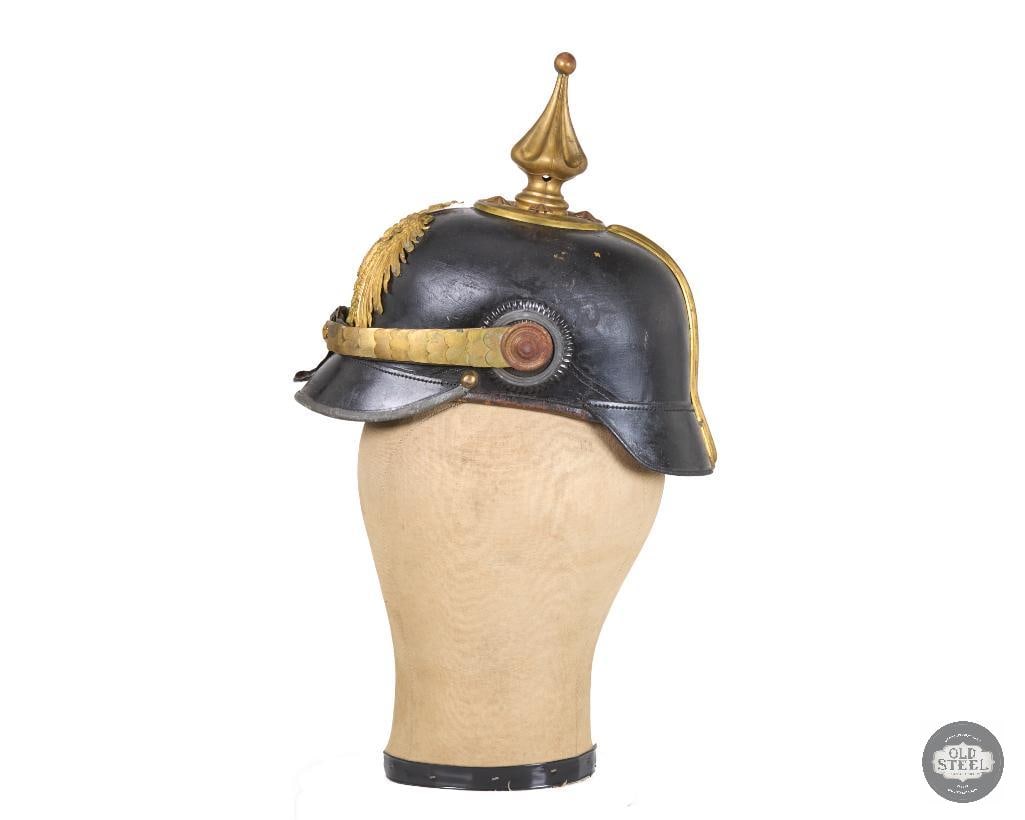 Original German WWI Prussian Officers Model 1897 Pickelhaube Spiked Helmet With Uberzug - 4