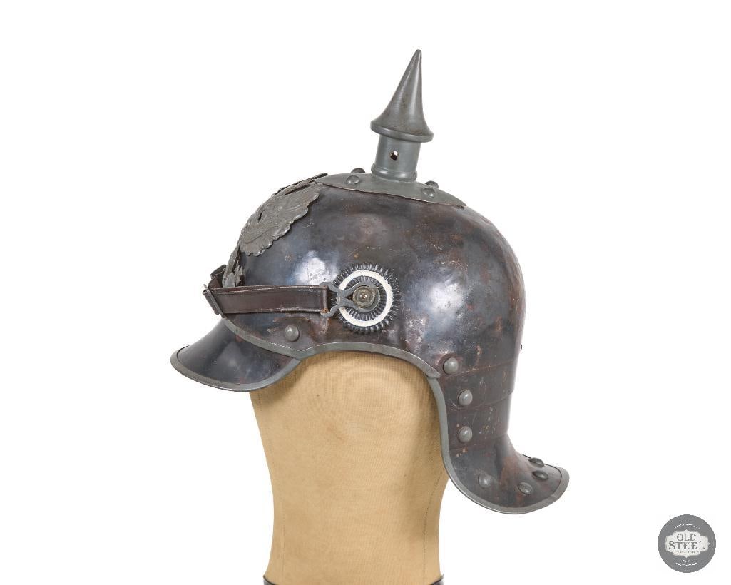 Original WWI Imperial German M1915 Spiked Pickelhaube Prussian Helmet - 4