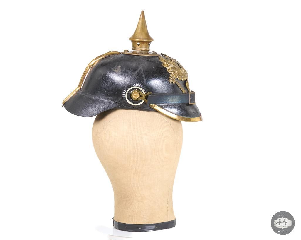 Original German WWI Prussian M1895 Infantry Enlisted Man's Pickelhaube spiked helmet - 3