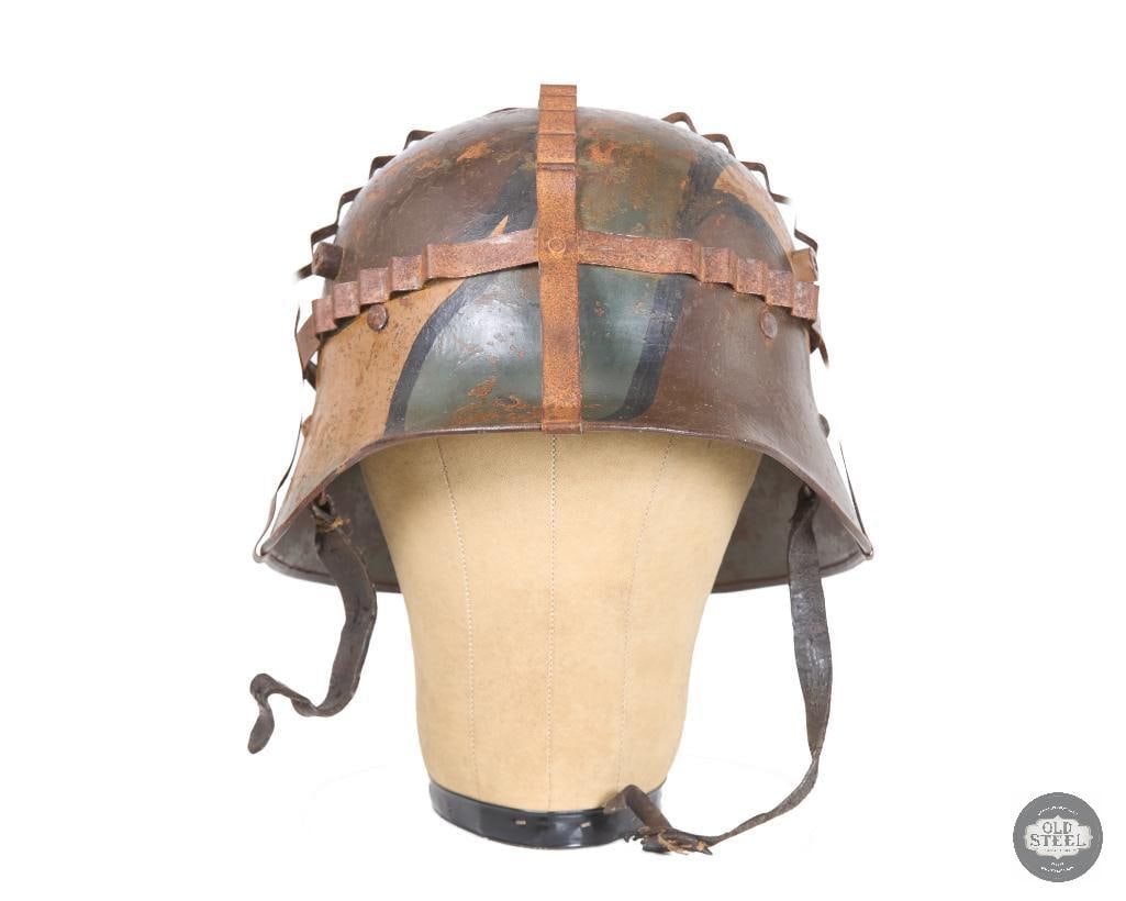 Original Interwar German M16 Helmet, Very Rare Early Paint, 3-Pad Liner, and Foliage Basket - 2