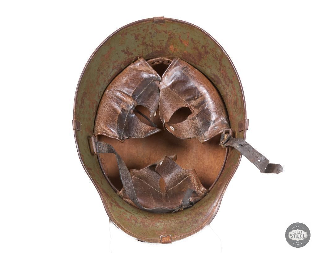 Original Interwar German M16 Helmet, Very Rare Early Paint, 3-Pad Liner, and Foliage Basket - 9