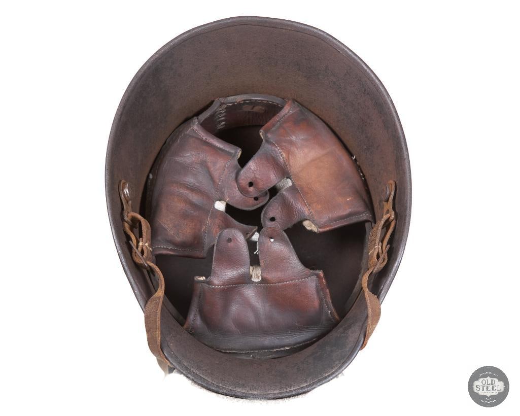 ORIGINAL M16 German WWI Helmet Original Leather Headband, Liner and Chinstrap - 5