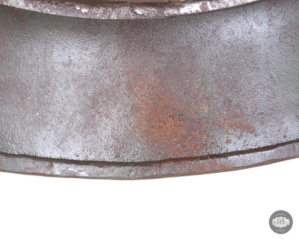Original M35 German WWII Helmet with Tri-Color Brush Pattern Camouflage Paint - 6