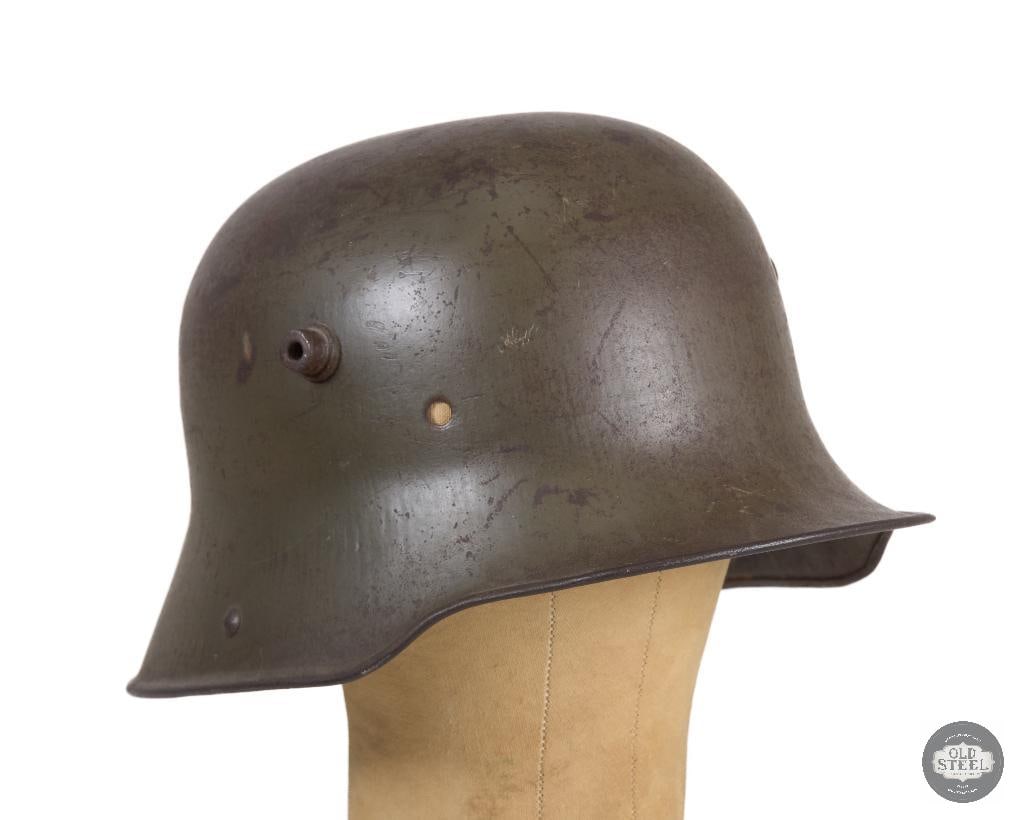 Original German WWI M16 Helmet Shell: Original German WWI M16 Helmet Shell. Markings are faded and slightly obscured. The interior of the dome shows the remnants of R469 and the side stamping shows BF64. THIS ITEM IS AS PICTURED