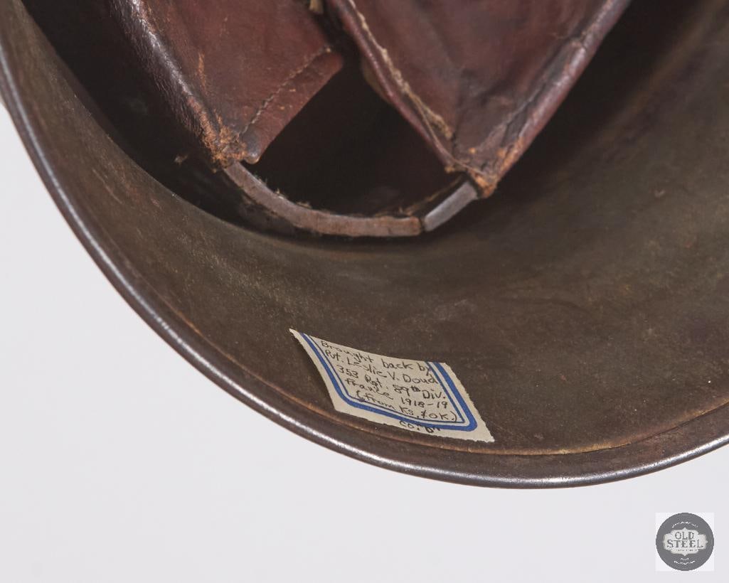 Original German WWI M16 Helmet with Headband and Liner - No Chinstrap - 7